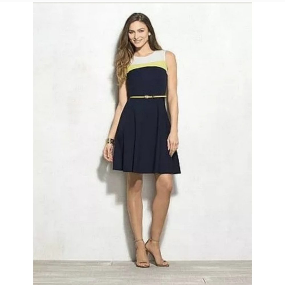 Navy Colorblock Dress